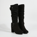 Massachusetts Slouch Buckle Block Heel Boot