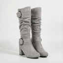 Massachusetts Slouch Buckle Block Heel Boot