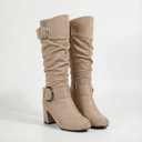 Massachusetts Slouch Buckle Block Heel Boot
